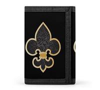 Fleurdelis Fleur De Lis Royal French Lily Gothic Front Pocket Trifold Wallets Funny Wallet With Money Clip Holder ID Credit Card Slots Key Ring