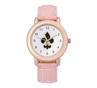 Fleurdelis Fleur De Lis Royal French Lily Gothic - Reloj de pulsera para mujer, correa de piel, elegante, casual, con tres manecillas
