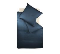 fleuresse Colors Mako ropa de cama de satén - azul noche, 155 x 220 cm