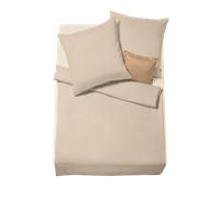 fleuresse Lech ropa de cama de franela tejida de colores - beige, 155 x 220 cm