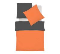 fleuresse Provence W ropa de cama de algodón y lino - pizarra naranja, 155 x 220 cm