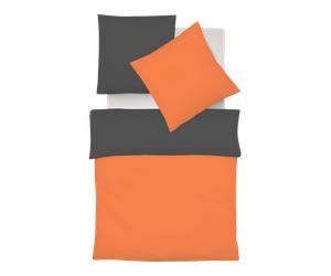 fleuresse Provence W ropa de cama de algodón y lino - pizarra naranja, 155 x 220 cm