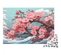 Fleurs de cerisier |Style d'art japonais| Puzzles Amusants En Famille 70x50cm/1000pcs Adultes