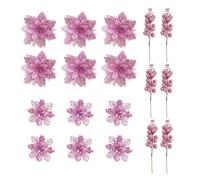 Fleurs De Noël Artificielles - Branches Décoratives De Noël Pour Couronnes, Fleurs En PVC Et Tissu | Guirlandes, Escalier, Cheminée, Porche | Décor Festif Et Polyvalent