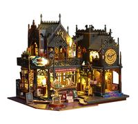 Flever Casa de muñecas en miniatura, kit de casa de bricolaje, habitación creativa con muebles para regalo romántico de obras de arte (Holo Magic City)
