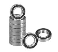 Flewdart 10pcs 6801 2RS rodamientos de bolas 12x21x5mm, 6801-2RS 6801RS blindados en acero al carbono para máquinas y herramientas (6801-2RS 10pcs)