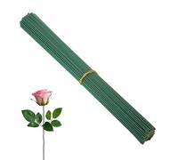 Flewdart 120pcs tallos de alambre para flores artificiales 30cm x 2mm, cinta de tallo florales verde para Flores Alambre Floral flor Wire Floristas Decoraciones (120, 30cmx20mm)