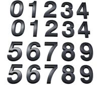 Flewdart 20 uds Numeros Adhesivos 5Cm,Numeros Para Habitaciones De Hotel,Numeros Adhesivos Para Buzón 3d Placas De Matrícula Del 0 Al 9 Para Casas Pisos, Oficinas Y Buzones (Negro, 50 mm, 20 uds)