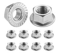 Flewdart 30pcs tuerca brida dentada M14 de 304 acero inoxidable, tuerca hexagonal para tornillos ø 5mm Din 6923 / Iso 4161, M5/M6/M8/M10/M12/M14 (M14 8pcs)