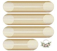 Flewdart 60 aros metalicos manualidades 7,5 cm, aros metal flores para manualidades florales, macramé, DIY, atrapasueños, bombonerías. (60)
