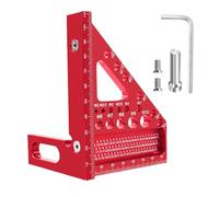 Flewdart Escuadra De Carpintero 3d En Metal Escuadra De Transportador De Angulos Goniometro Carpintero Herramienta De Trazado áNgulo De Inglete 22,5-90 Grados (Versione allungata da 8 mm)