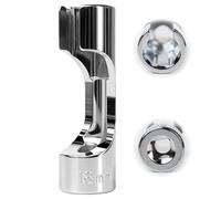 Flewdart llave de vaso sonda lambda 3/8 18mm, llave 3/8" 18 mm hexagonal SW18 para sonda lambda sondas de temperatura termostatos, CRV acero cromo vanadio (3/8 18mm)