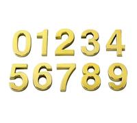 Flewdart Numeros Adhesivos 5Cm,Numeros Para Habitaciones De Hotel,Numeros Adhesivos Para Buzón 3d Placas De Matrícula Del 0 Al 9 Para Casas Pisos, Oficinas Y Buzones (Dorado, 50mm 10pcs)