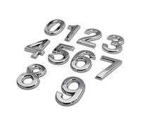 Flewdart Numeros Adhesivos 5Cm,Numeros Para Habitaciones De Hotel,Numeros Adhesivos Para Buzón 3d Placas De Matrícula Del 0 Al 9 Para Casas Pisos, Oficinas Y Buzones (Plateado, 50mm 10pcs)