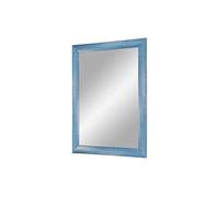 Flex 35 - Espejo de pared 60 x 30 cm con marco (azul claro), espejo a medida con barra de madera MDF de 35 mm de ancho - marco de espejo con espejo y pared trasera estable con ganchos