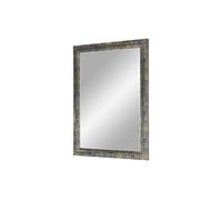 Flex 35 - Espejo de pared de 100 x 75 cm con marco (azul, plata y oro), espejo a medida con barra de madera MDF de 35 mm de ancho, marco de espejo hecho a medida, incluye espejo y pared trasera