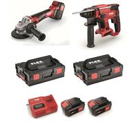 Flex Amoladora Angular Batería LB 125 18.0-ec + Che Martillo Perforador 2x 5.0Ah