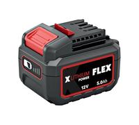 FLEX Batería de Ion de Litio de 12 V, 5,0 Ah, batería de Herramientas con indicador de Carga, protección EMS y protección contra Polvo y Salpicaduras, batería de Repuesto 531690