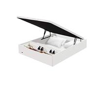 Flex - Canapé Abatible Madera 25 con Zapatero y Tapa con Tejido 3D de Flex - 150x200cm, Blanco, No
