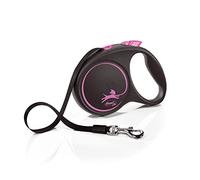 Flexi Correa Extensible Black Design Rosa Cinta 5M L