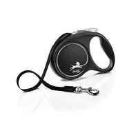 Flexi Correa Extensible Black Design Plateado Cinta 5M L