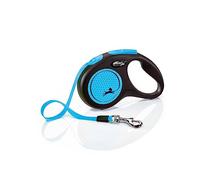 Flex Correa New Neon S Cinta 5M Azul NEÓN | El Original flexi®: correa retráctil fabricada en Alemania desde 1973, para perros de hasta 15 kg