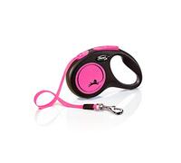 Flex Correa New Neon S Cinta, Rosa NEÓN, 5 Meters | El Original flexi®: correa retráctil fabricada en Alemania desde 1973, para perros de hasta 15 kg