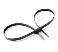 Flex Cuffs, 10 esposas desechables de nailon de policía resistentes a los rayos UV y al calor, resistencia a la tracción de 250 libras, color negro