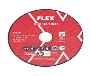 Flex Disco de corte fino 1 mm para acero inoxidable/acero M-CD 125 (disco de corte para amoladora angular, bajo chispa) 533348