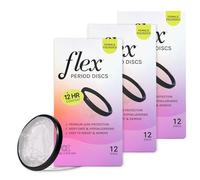 Flex Discos menstruales | Discos menstruales desechables | Alternativa a tampón, almohadilla y copa | Capacidad de 5 súper tampones | Elegible para HSA o FSA | Fabricado en Canadá | Paquete de 3 (36