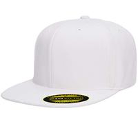 Flex fit 210 Fitted Flat Bill Cap Hat Gorro/Sombrero, Blanco, L-XL para Hombre