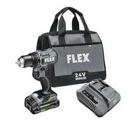 FLEX FX1131-1A - Kit de taladro compacto de 2 velocidades sin escobillas inalámbrico de 1/2 pulgadas, 650 In-Lbs con batería de litio de 2.5 Ah y cargador rápido de 160 W
