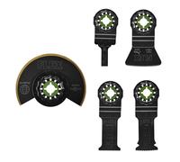 FLEX Juego de 5 cuchillas oscilantes para proyectos de recorte, corta madera, madera con clavos, metal, yeso, plástico, PVC- FAM40001-5