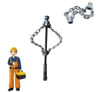 Flex-Shaft Sewer Descaling Chain, Push-Type Rotary Cable Sewer Dredge, Oil Pollution in Pipeline Blocks Drilling Tools, Multi-Purpose PVC Pipe Maintenance Tool for 16mm Spring (1pcs)