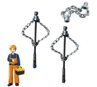 Flex-Shaft Sewer Descaling Chain, Push-Type Rotary Cable Sewer Dredge, Oil Pollution in Pipeline Blocks Drilling Tools, Multi-Purpose PVC Pipe Maintenance Tool for 16mm Spring (2pcs)