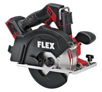 FLEX Sierra circular de metal de mano con batería de 18 V (CSM 57 18-EC C, batería de 18 V, profundidad de corte 57 mm, 150 mm, grosor máximo del material 800 N/mm2, hoja de sierra, placa adaptadora