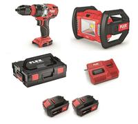 Flex Taladro Batería DD 2G 18.0-EC + CL 2000 LED Foco 2x Pila 5.0Ah Cargador