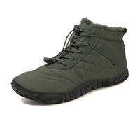 FlexEase Barefoot Botas Hombre Mujer Invierno con Puntera Ancha Botines de Nieve Zapatos Forro de Felpa Caliente Antideslizante Green40EU