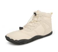 FlexEase Zapatos Descalzos de Invierno Hombre Mujer Minimalistas Mantente Caliente Nieve Barefoot Escarpines Antideslizantes Zapatillas Trail Botas Montaña Impermeables Senderismo Calzado White 43 EU