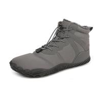 FlexEase Zapatos Descalzos de Invierno Hombre Mujer Minimalistas Mantente Caliente Nieve Barefoot Escarpines Antideslizantes Zapatillas Trail Botas Montaña Impermeables Senderismo Calzado Grey 44 EU
