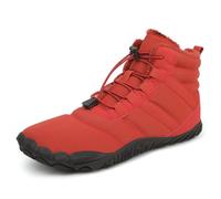 FlexEase Zapatos Descalzos de Invierno Hombre Mujer Minimalistas Mantente Caliente Nieve Barefoot Escarpines Antideslizantes Zapatillas Trail Botas Montaña Impermeables Senderismo Calzado Red 40 EU
