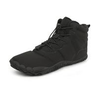 FlexEase Zapatos Descalzos de Invierno Hombre Mujer Minimalistas Mantente Caliente Nieve Barefoot Escarpines Antideslizantes Zapatillas Trail Botas Montaña Impermeables Senderismo Calzado Black 40 EU