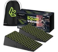 Flexelent Juego de bloques de cuña para sentadillas, par de cuña elevada de talón antideslizante, entrenamiento portátil, bloque de elevación de pantorrilla, tabla inclinada para sentadillas, juego de