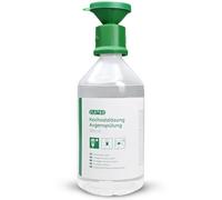 FLEXEO Na otella para lavado de ojos (500 ml, solución salina al 0,9 %, para lavado de ojos, con solución estéril para el lavado de ojos, solución de lavado de ojos con solución salina, baño de