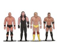 FleXfigs: WWE Legends - Paquete de 4 personajes - Figuras de acción articuladas de luchador profesional, Flex It - Pose It!, miniaturas de juguete coleccionables, con licencia, niños mayores de 3 años