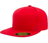 Yupoong Gorra Plana Ajustada 210 Sombrero, Rosso, L/XL para Hombre