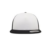 Flexfit Camionero de Espuma Unisex con Gorra Frontal Blanca, Negro/Blanco/Negro, Talla única