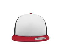 Flexfit Camionero de Espuma Unisex con Tapa Frontal Blanca, Rojo/Blanco/Negro., Talla única