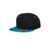 Flexfit Classic Snapback 2-tone, Gorra Elegante De Béisbol Con Forma Y Material Mezcla Lana Hombre, Multicolor (blk/teal), Talla Única