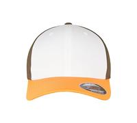 Flexfit 3-Tone Gorra de béisbol, Naranja/Blanco/Verde Oliva, S-M Unisex Adulto